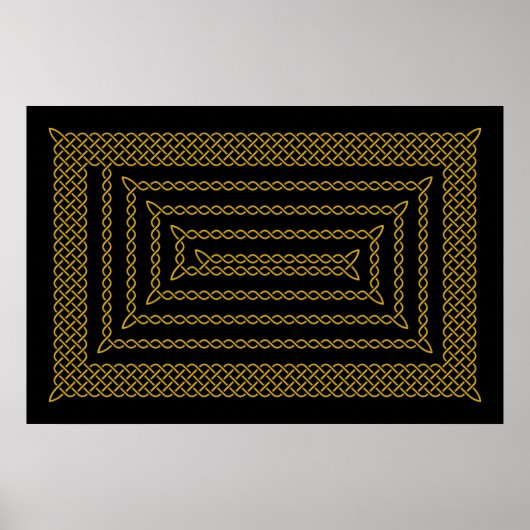 Poster Spirale rectangulaire Celtique Or Et Noir (Devant)