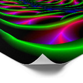 Poster Spirale Skeletal en bleu vert et rose (Coin)