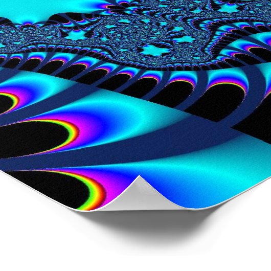 Poster Spirale tourbillon turquoise (Coin)