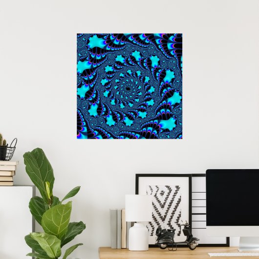 Poster Spirale tourbillon turquoise (Bureau à domicile)