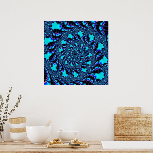 Poster Spirale tourbillon turquoise (Cuisine)