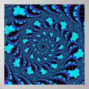 Poster Spirale tourbillon turquoise