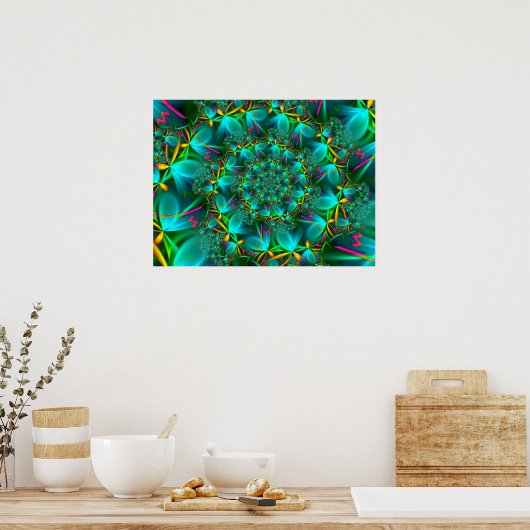 Poster Spirale Turquoise (Cuisine)