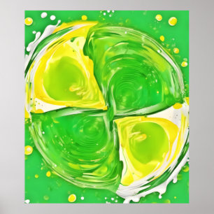 Poster Spirale Vert Citron