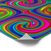 Poster Spirales d'art abstrait vibrant (Coin)