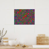 Poster Spirales d'art abstrait vibrant (Cuisine)