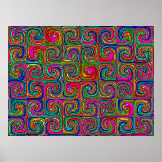 Poster Spirales d'art abstrait vibrant (Devant)