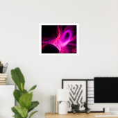 Poster SPIRALES FRACTALES EN ROSE FUCHSIA VIOLET Abstrait (Bureau à domicile)