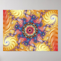 Spirales jaunes colorées Mandelbrot