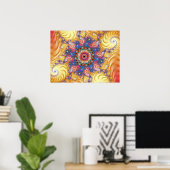 Poster Spirales jaunes colorées Mandelbrot (Bureau à domicile)