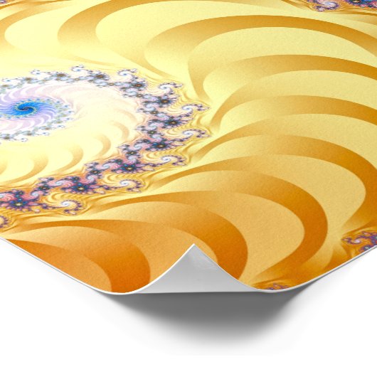 Poster Spirales jaunes colorées Mandelbrot (Coin)