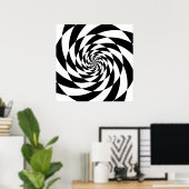 Poster Spirales noires et blanches (Bureau à domicile)
