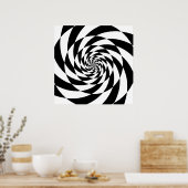 Poster Spirales noires et blanches (Cuisine)
