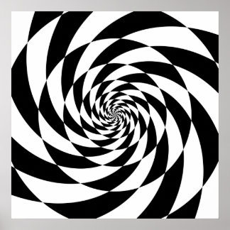 Poster Spirales noires et blanches