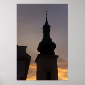 Poster Spire De L'Église À Twilight (Devant)