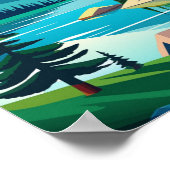 Poster Spirit Island Lac Maligne Paysage (Coin)