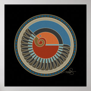 Poster Spirit Of Eagle arrière - plan noir