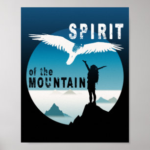 Poster Spirit of the Mountain - Hiking Girl