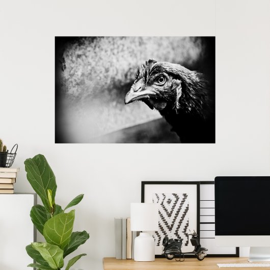 Poster spiritueux et poulets (Bureau à domicile)