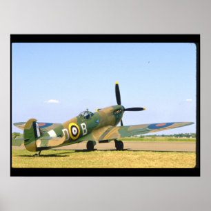 Poster Spitfire britannique, avions quarts arrière de