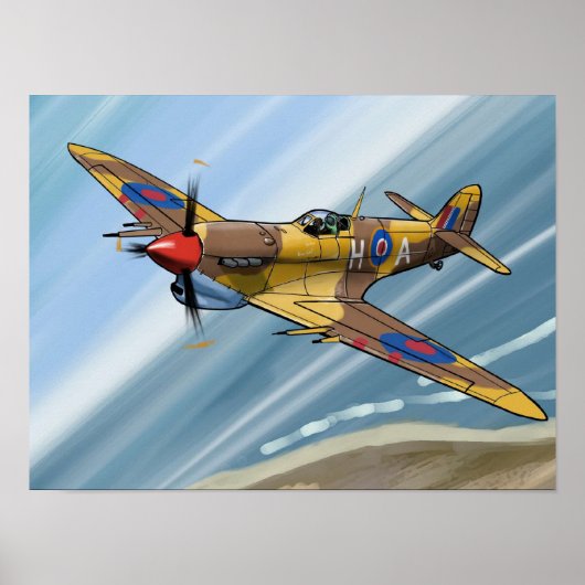 Poster Spitfire sur malta (Devant)