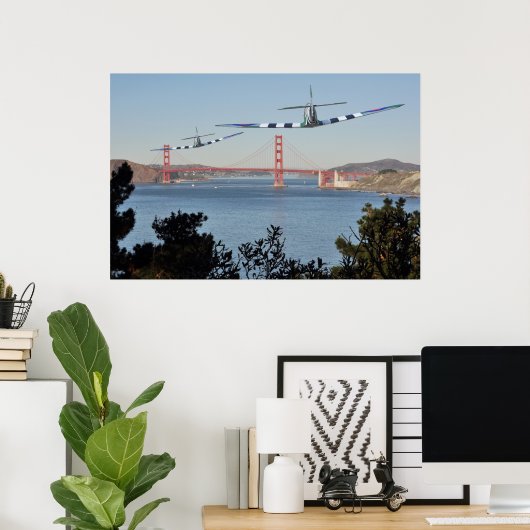 Poster Spitfire's et Golden Gate Bridge (Bureau à domicile)