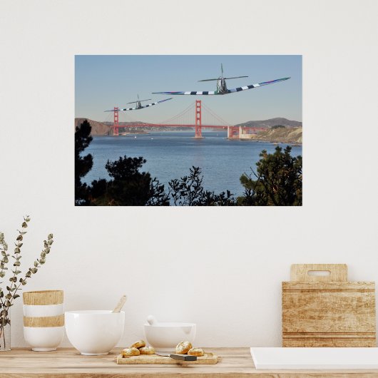 Poster Spitfire's et Golden Gate Bridge (Cuisine)