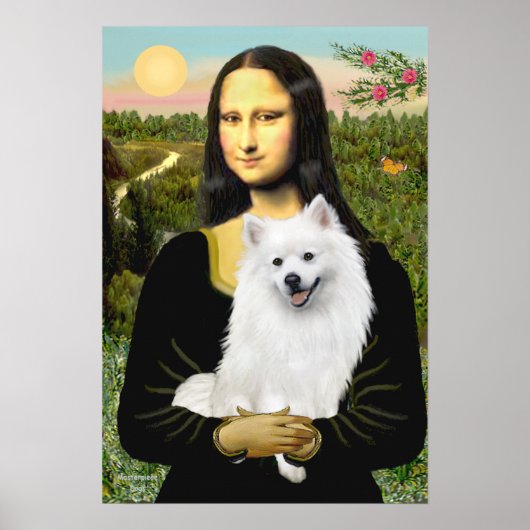 Poster Spitz Esquimau Américain - Mona Lisa (Devant)