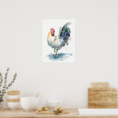 Poster Splash de coq - Aquarelle (Cuisine)