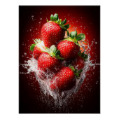Poster Splash fraise (Devant)