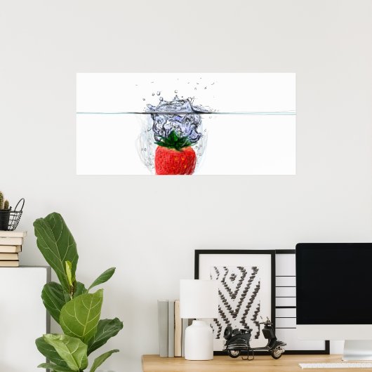 Poster Splash fraise (Bureau à domicile)