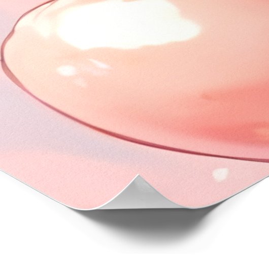 Poster Splash fraise (Coin)