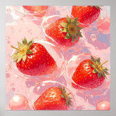 Poster Splash fraise (Devant)