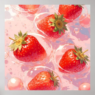 Poster Splash fraise