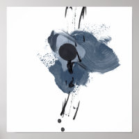 Splash II bleu et noir | Bleu noir Paint Splash 3