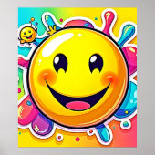 Poster Splashy Happy Emoji Fun (Devant)