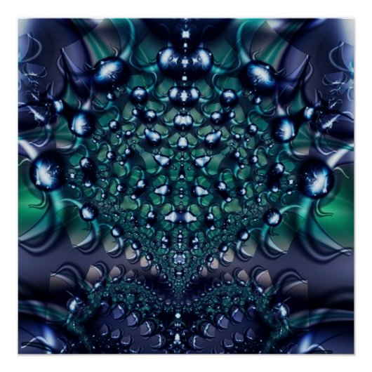 Poster Splatter | Violet et vert Fractage Art (Devant)