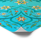 Poster Splendor Infini, Art Floral Vert Mehndi (Coin)