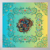 Poster Splendor Infini, Art Floral Vert Mehndi (Devant)