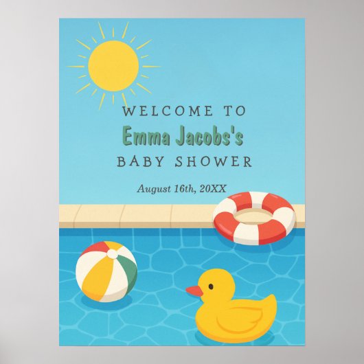 Poster Splish Splash c'est un Baby shower Baby Bash Bienv (Devant)
