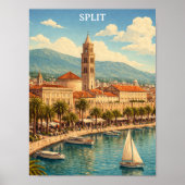 Poster Split Croatia Vintage Adriatic Coast (Devant)