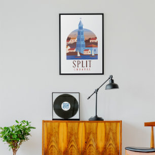 Poster Split Croatie Dalmatie Vintage