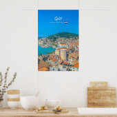 Poster Split, Croatie - Ville côtière (Cuisine)