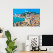 Poster Split, Croatie - Ville côtière (Bureau à domicile)