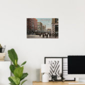 Poster Spokane, WA - Vue sur Riverside Ave. & Howard St (Bureau à domicile)