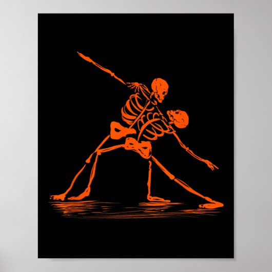 Poster Spooktober éffrayant Dancing Skeletons mème (Devant)
