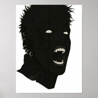 Poster Spooky Gothic Screaming Vampire Vector Art