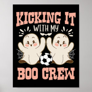 Poster Spooky Halloween Soccer En Train De Jouer Avec Mon