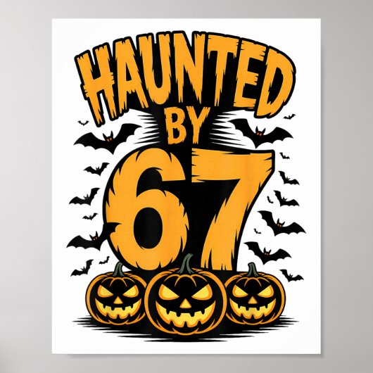 Poster Spooky Haunted Haunted 67 Meme Six Seven 6-7 Funny (Devant)