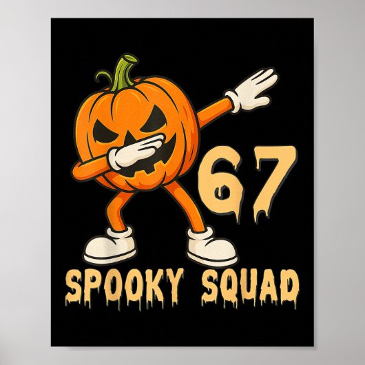 Poster Spooky Squad Pumpkin 67 Halloween Meme 6 7 Numbers (Devant)